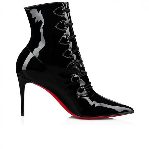 Christian Louboutin Frenchissima 2020 85 Patent Black Short Ankle Heel Boot 36 - Picture 7 of 11